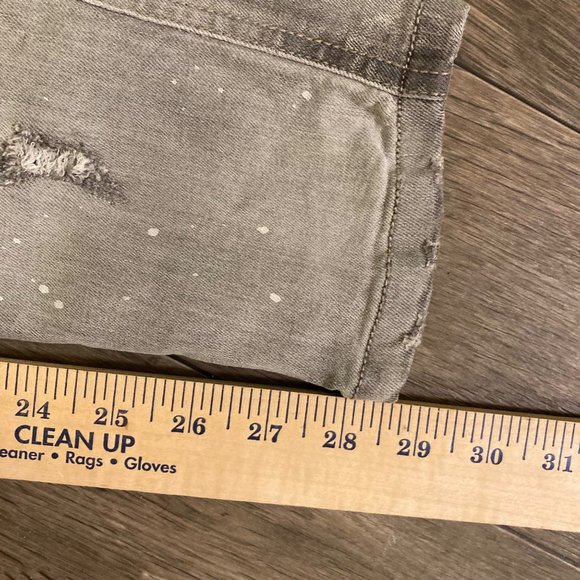 Zara Basic Z1975 Denim 8 Skinny Moto Zipper Ankle Jeans Distressed Gray - Picture 8 of 8